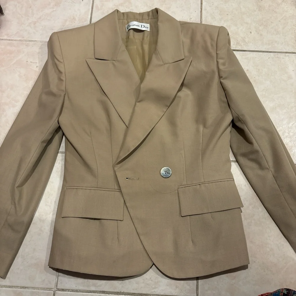 Dior Classic Beige Blazer and Skirt Set